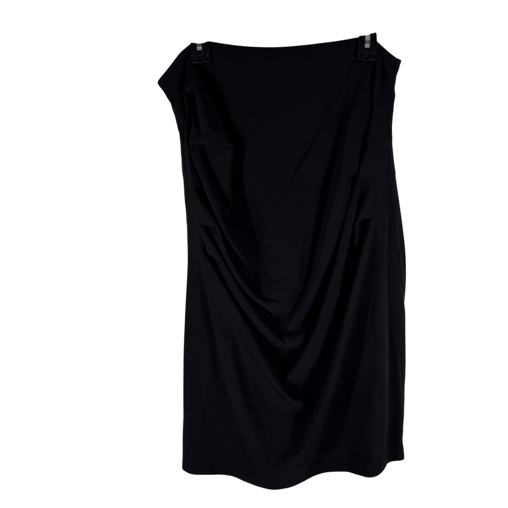 Lafayette 148 New York Virgin Wool Draped Ruched Pencil Skirt Womens 16 Black